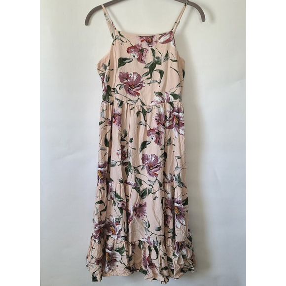 Band of Gypsies Dresses & Skirts - B.O.G Collective Band of Gypsies Floral Tiered Dress Sz XS Smocked Lace Up Back